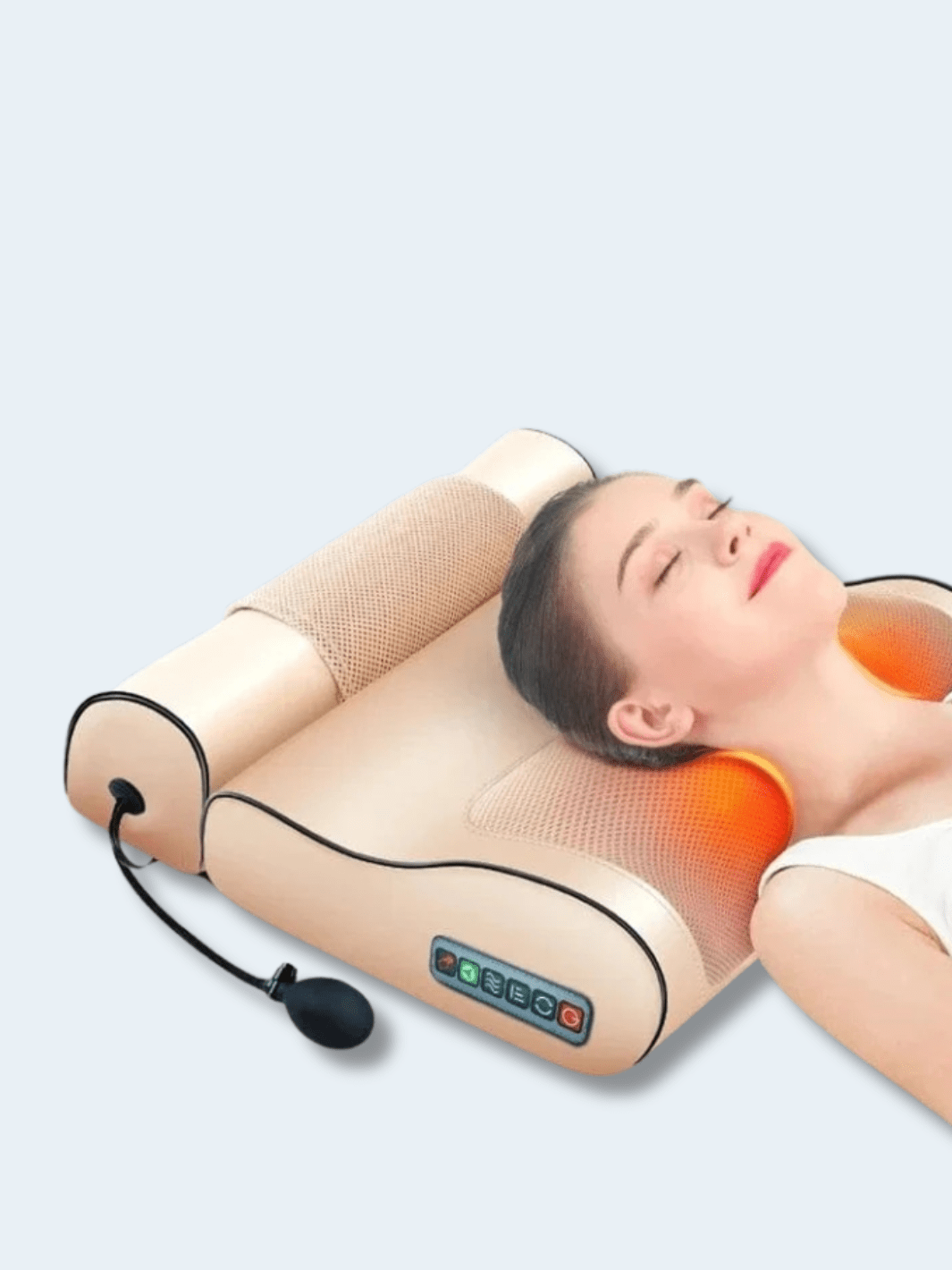 Coussin de Massage Shiatsu Électrique – 6 Boutons Chauffant & Traction Six button Tractiona