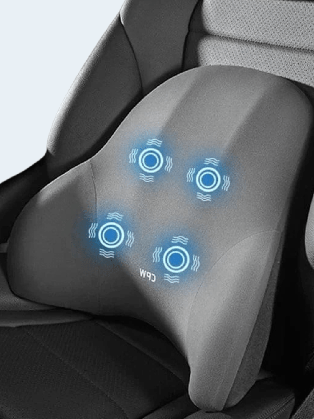 Coussin de Massage Voiture Gris – Vibrant Soutien Nuque et Lombaire Gris