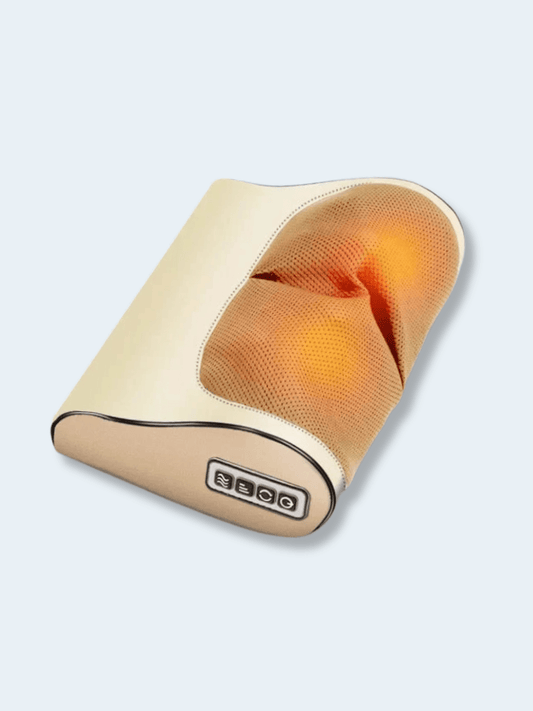 Oreiller de Massage Shiatsu – 4 Boutons Chauffant & Relaxation Doré Four-button gold