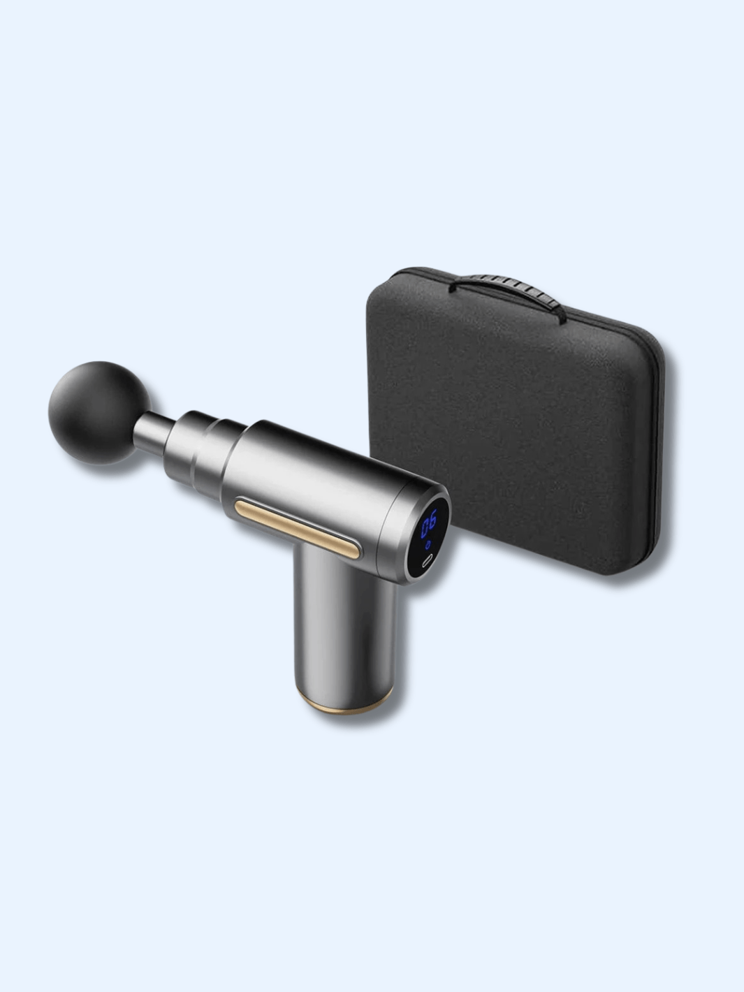 Pistolet de Massage Gris avec Boîte – Relaxation Musculaire pistolet + étui