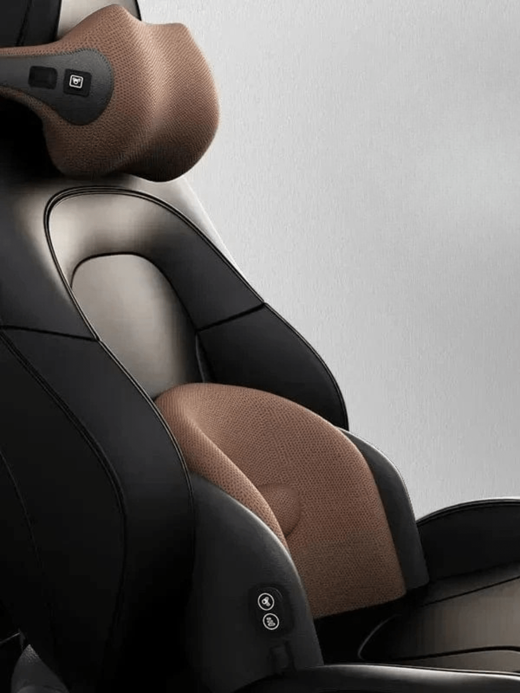 Set Complet Massage Voiture Marron – Coussin Nuque et Dos Relaxant 1 brown set