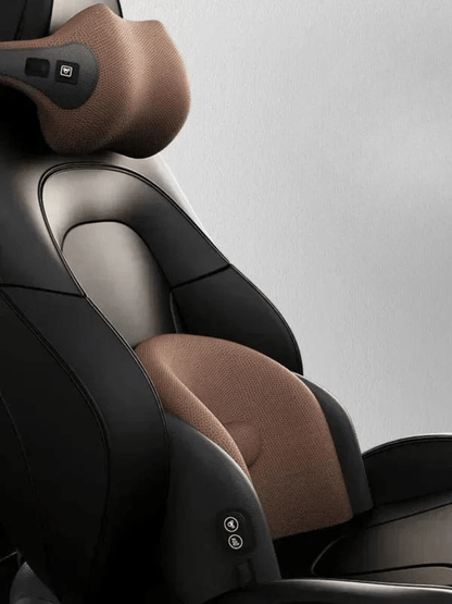 Set Complet Massage Voiture Marron – Coussin Nuque et Dos Relaxant 1 brown set