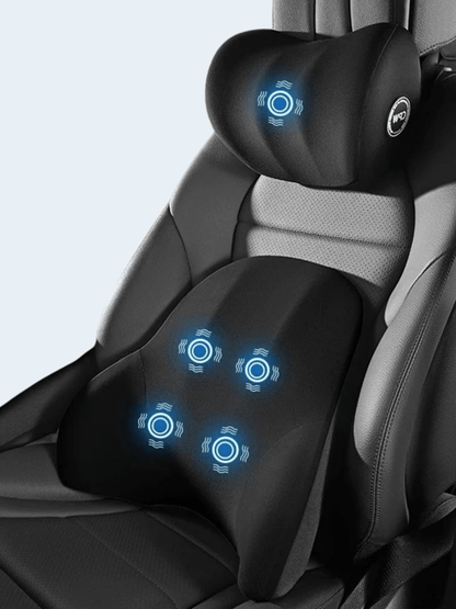 Set Coussin de Massage Voiture Noir – Relaxation Dos et Nuque Black Suit