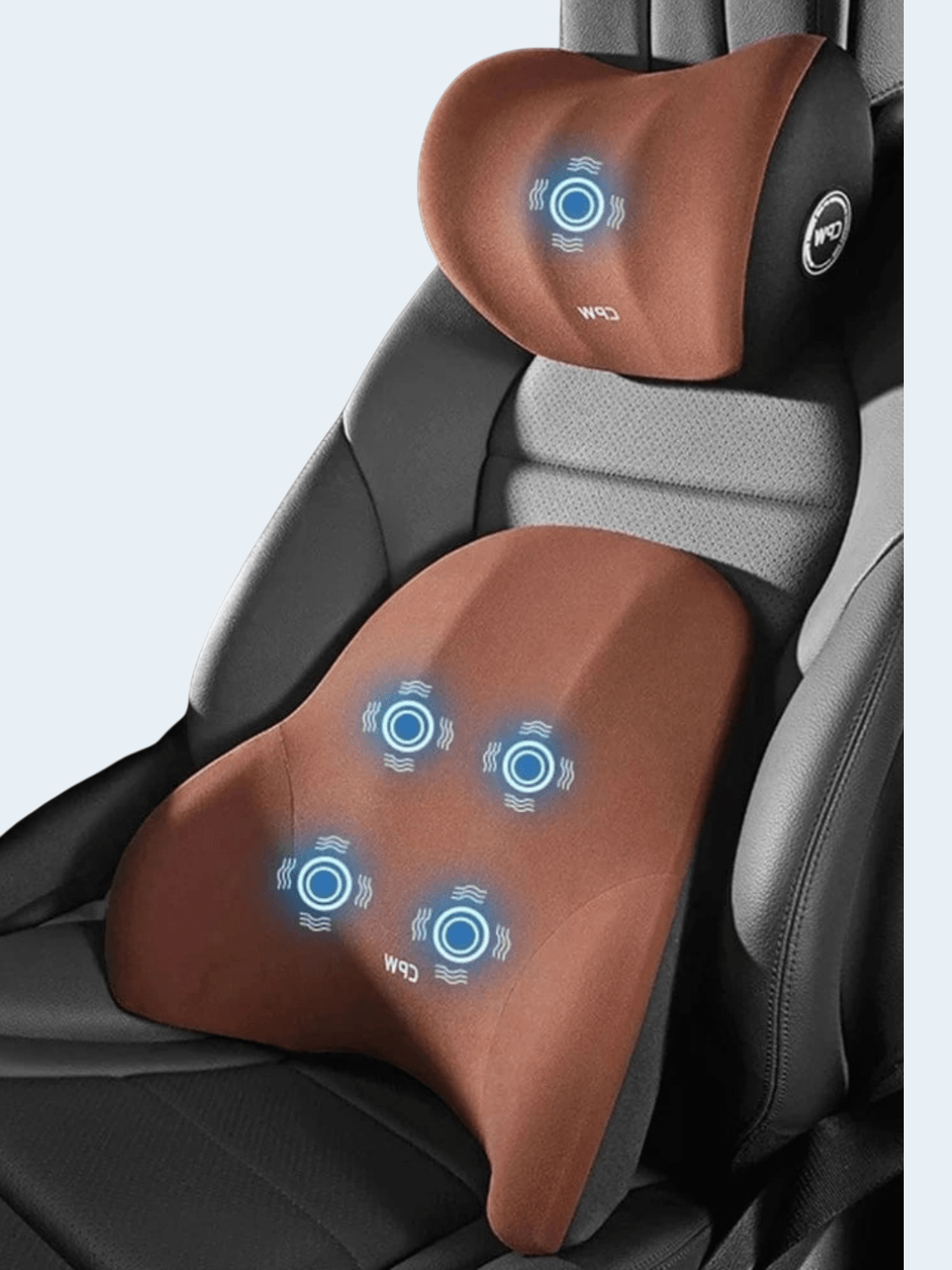 Siège Massant Voiture Marron – Vibrant pour Nuque et Dos Marron nuque + dos