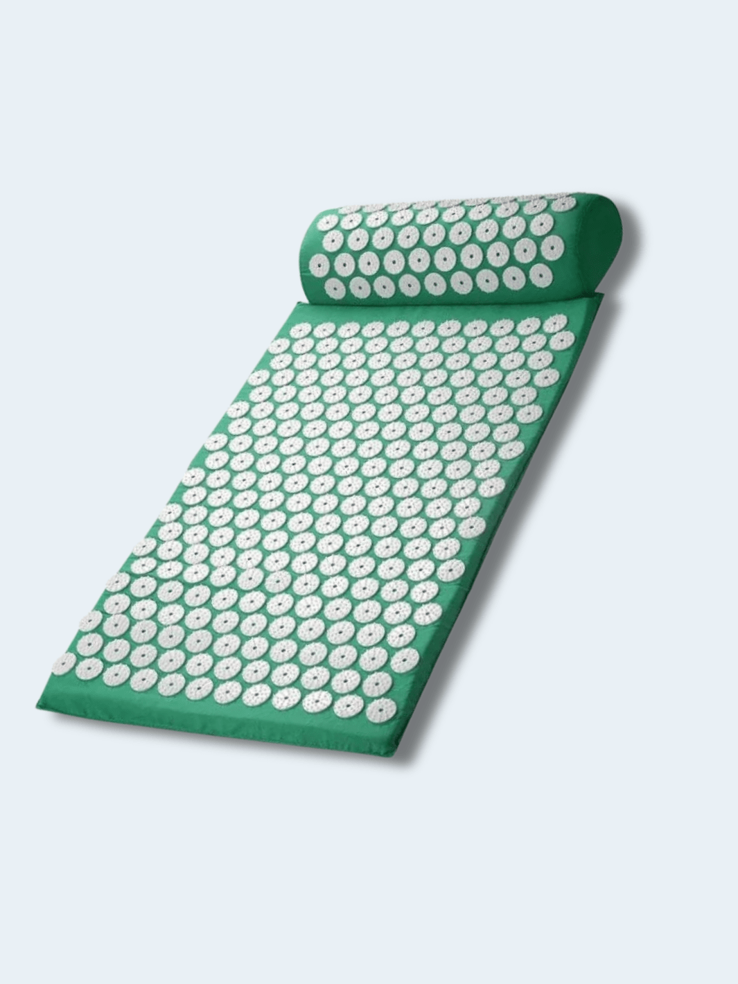 Tapis d’Acupression Vert avec Sac – Massage Yoga et Relaxation du Dos Lotus blanc & vert + sac